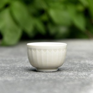 煮雪定瓷定州曲阳手拉坯剔刻素莲瓣杯功夫茶国风宋韵定窑茶器精品