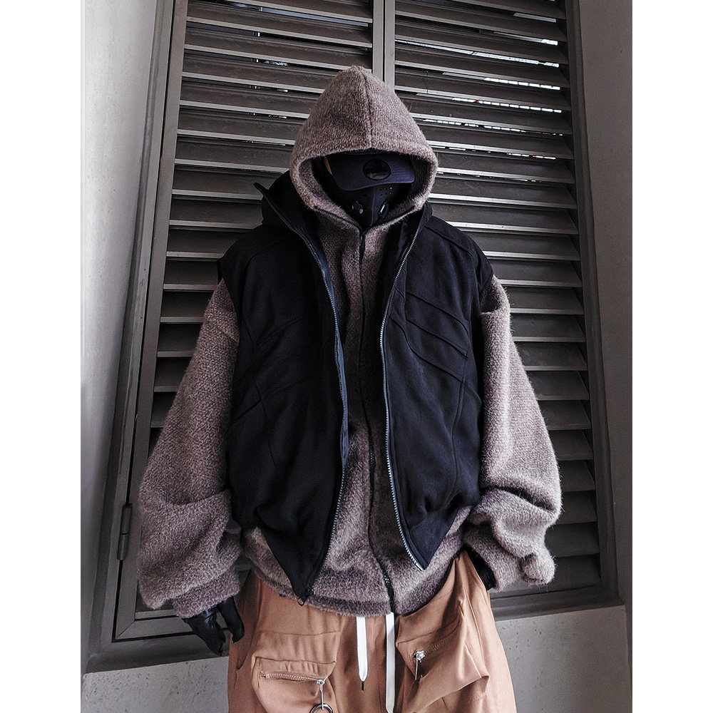 UUCSCC嘻哈潮牌保暖两件套卫衣外套日系复古宽松白鸭绒羽绒马甲男,男装,羽绒马甲,淘宝优惠券,粉丝福利购,淘宝优惠卷