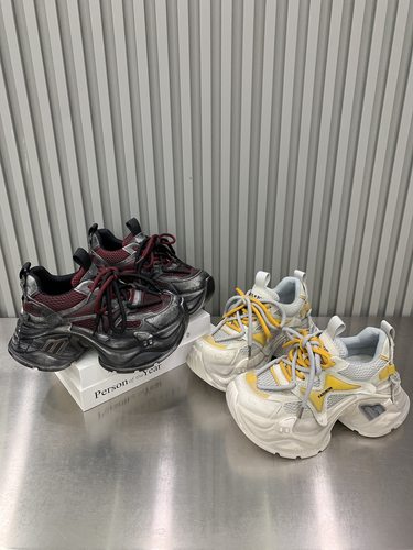 厚底老爹鞋女2025春新款小个子增高百搭系带休闲鞋松糕面包鞋单鞋