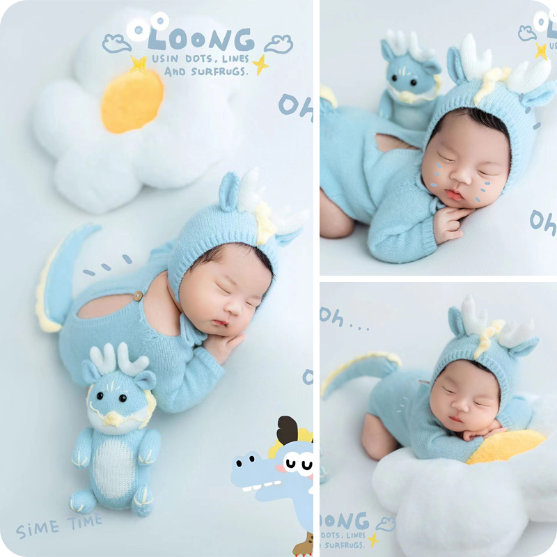 儿童摄影服装新生儿满月百天个月龙宝宝婴儿影楼主题道具艺术照