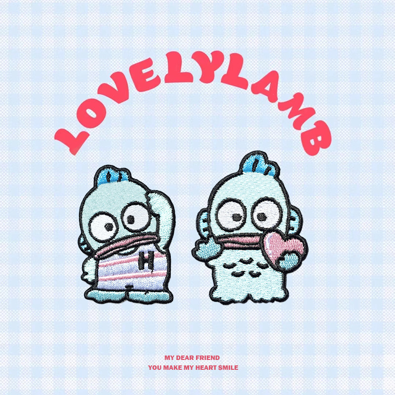 卡通小丑鱼刺绣布贴补丁贴动物衣服装饰diy平板壳包包可手缝自粘