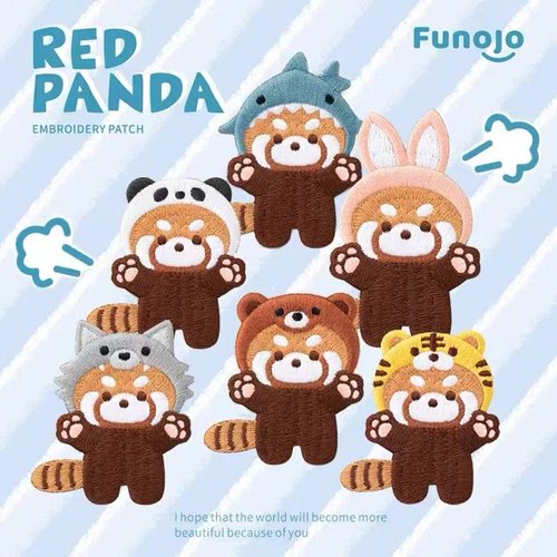 可爱小熊猫刺绣贴动物补丁贴
