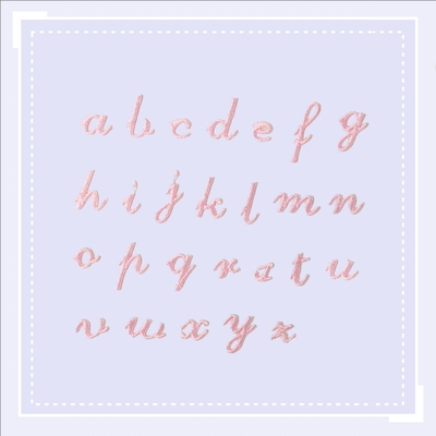 diy粉色英文字母姓名拼写刺绣