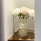 法式 花瓶高级感简约摆件客厅插花玻璃透明干花鲜花仿真花桌面装 饰