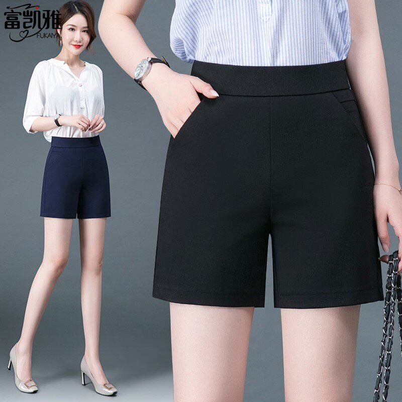 女夏2025新款夏天外穿宽松直筒四分裤中年妈妈春大码