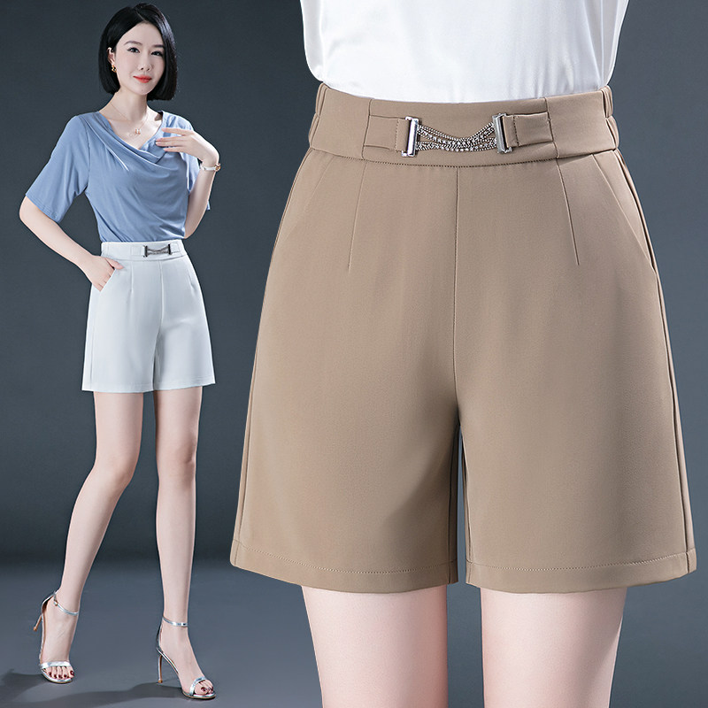 西装短裤女夏季新款高腰显瘦女士a字四分裤宽松休闲阔腿五分裤子