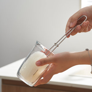 杯刷奶瓶刷海绵304不锈钢家用长柄杯刷水杯清洗神器洗杯子专用刷