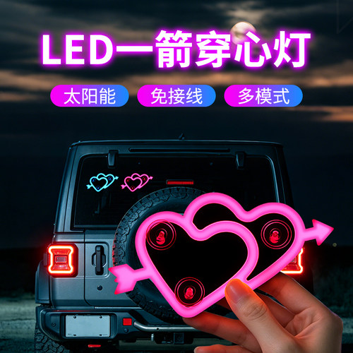 汽车太阳能一箭穿心感应灯氛围灯