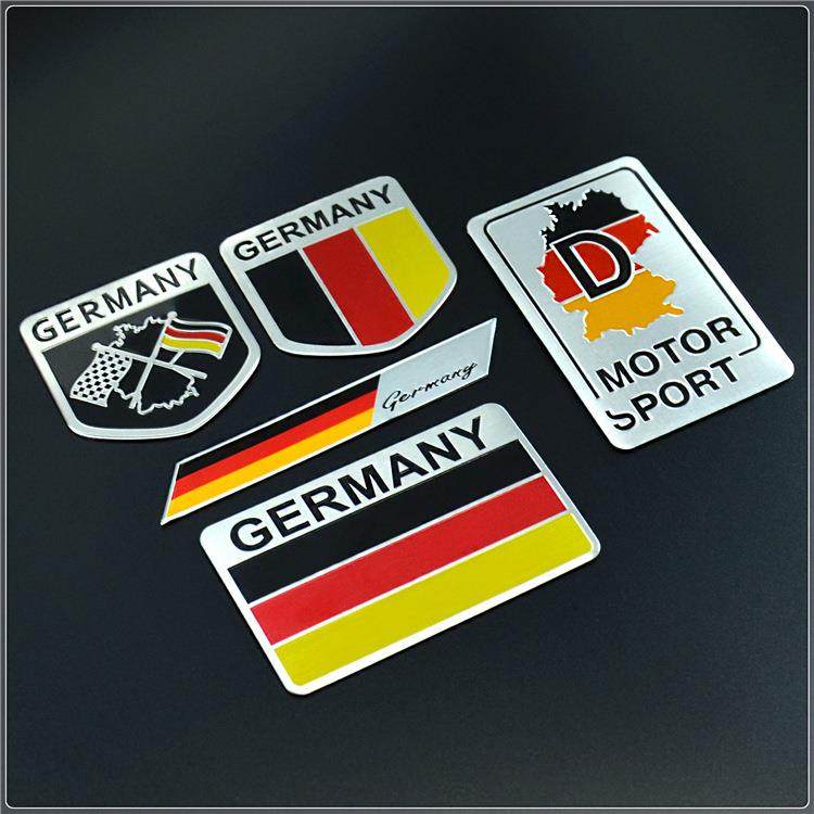 国旗装饰贴汽德国金属车贴GERMANY铝标地图贴纸Sline叶子板侧标贴