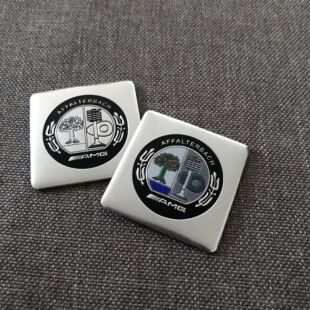 苹果树贴标 适用于奔驰AMG车标改装铭牌内饰方向盘铝标贴侧标尾标