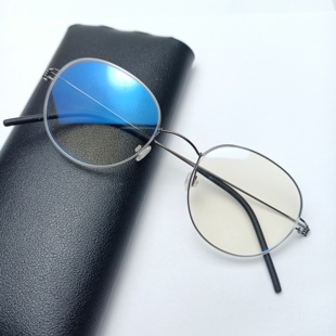 林德morten男款复古椭圆形超轻眼镜框架无螺丝5g超韧镜片金丝线框