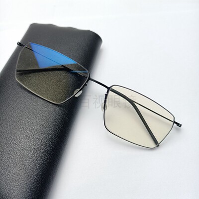 林德5509男款商务眼镜框超轻纯钛