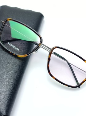 林德5803彭于晏同款全框纯钛眼镜框架8.5g超轻无螺丝适合高度近视