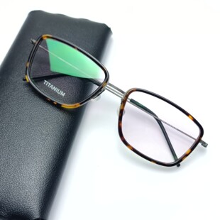 林德5803彭于晏同款全框纯钛眼镜框架8.5g超轻无螺丝适合高度近视