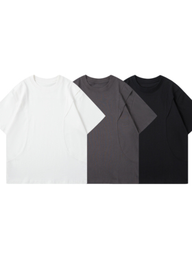 NO LOGO 美式高街解构短袖T恤男女夏季潮牌痞帅休闲纯色百搭半袖