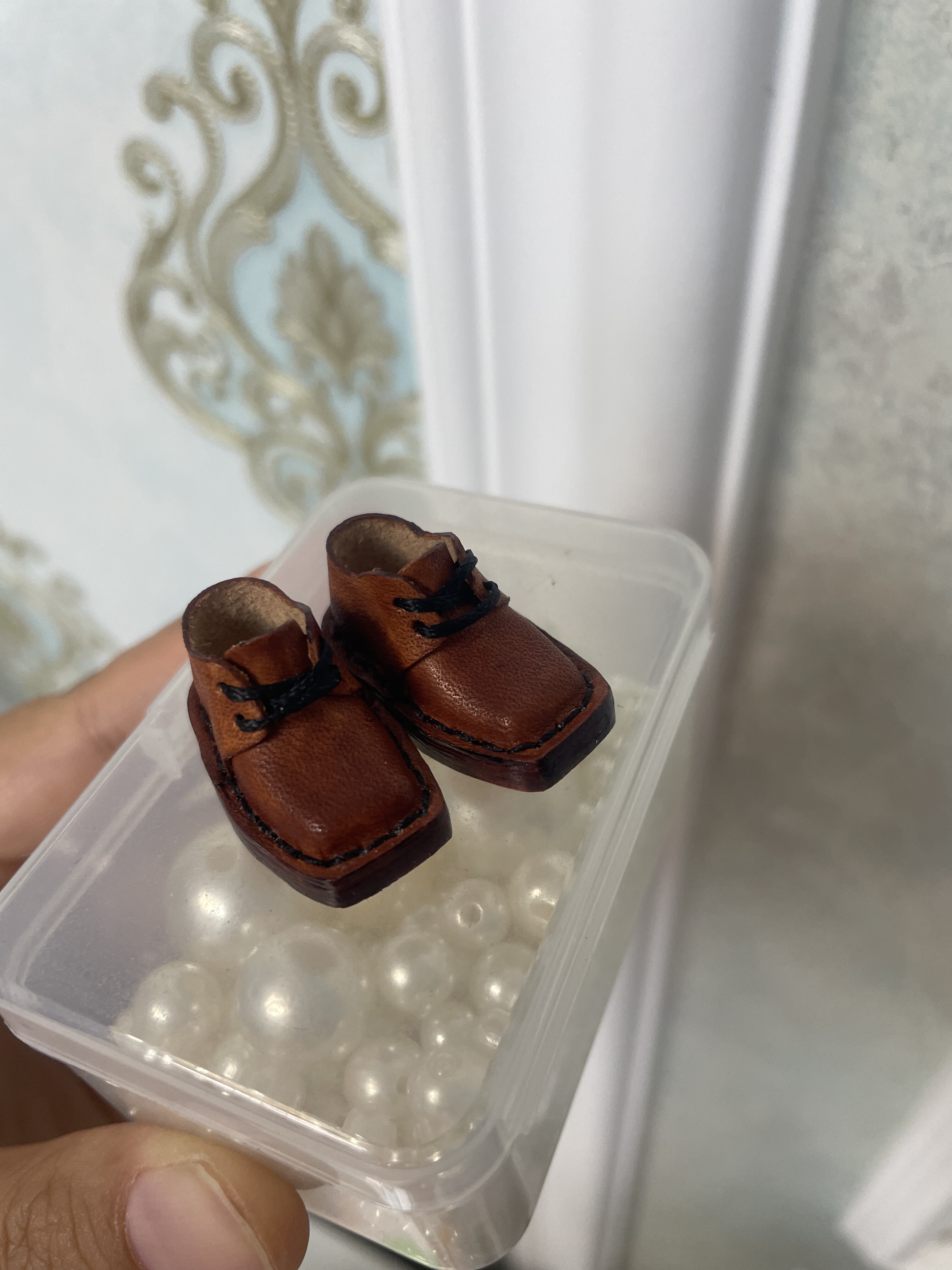 blythe方头做旧短靴 小布ob24皮鞋小靴子低帮复古短靴