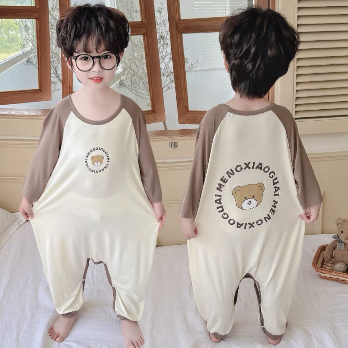 男童连体睡衣新款纯棉