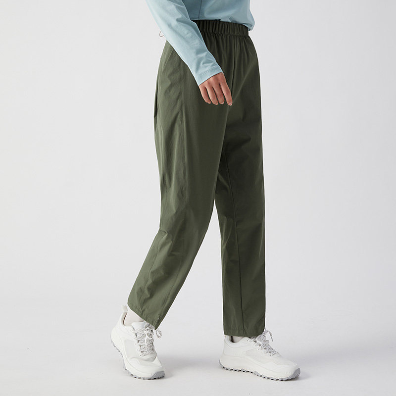 探拓户外速干运动裤女2024春夏季薄款透气休闲裤高弹直筒九分裤