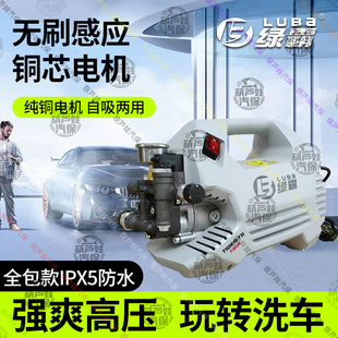 绿霸T5T6霸虎家用全自动洗车机高压水泵220V小型便携刷车水枪泵