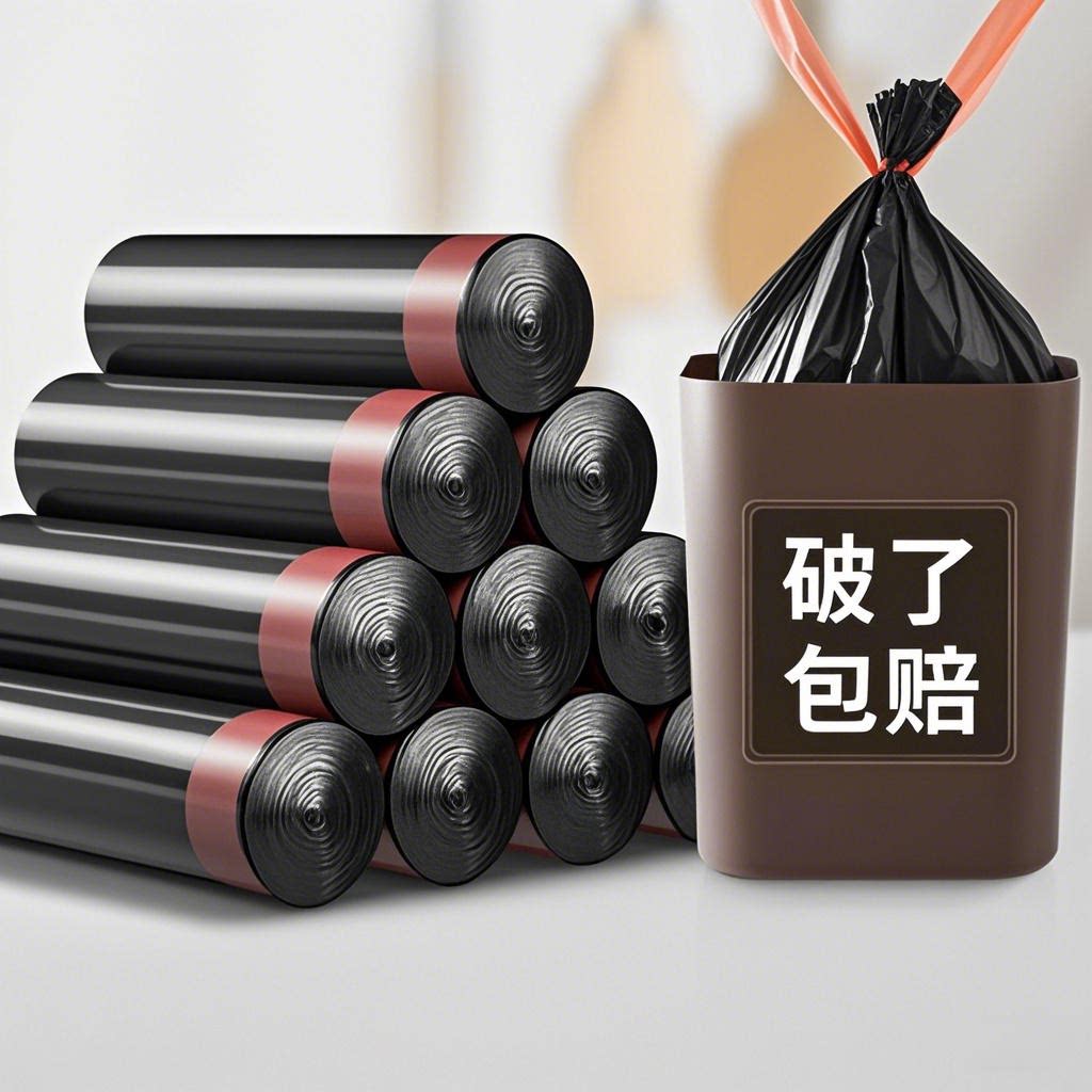 抽绳垃圾袋家用加厚厨房手提式商用办公室学生宿舍大号黑色实惠装