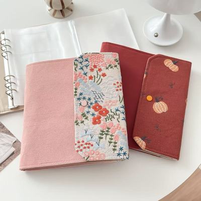 可折叠撞色刺绣便携式孕期检查B超报告单A5A4检查收集册资料档案