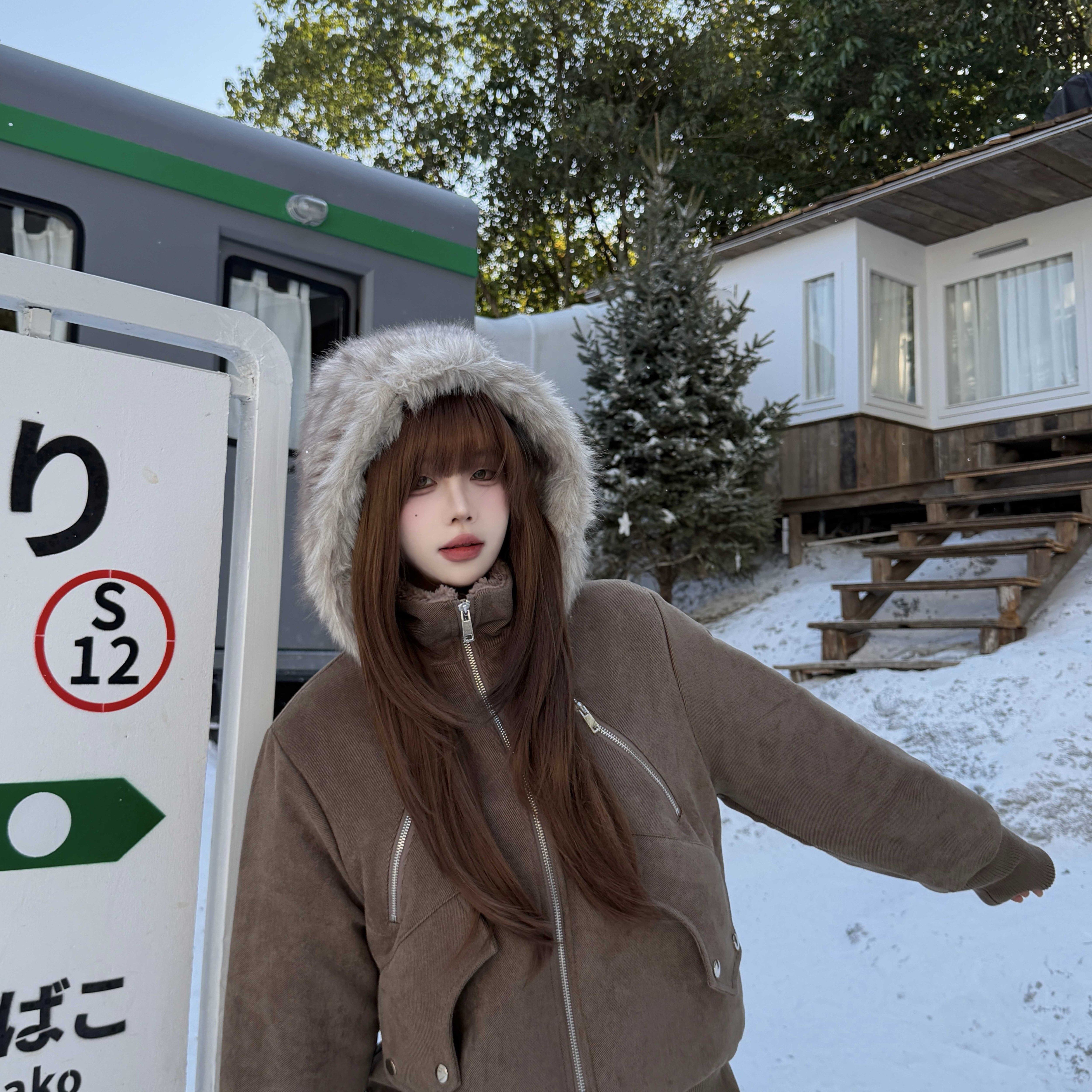 实拍美拉德复古可拆卸帽子毛领棉服外套女秋冬款辣妹短款夹克上衣,女装/女士精品,短外套,淘宝优惠券,粉丝福利购,淘宝优惠卷