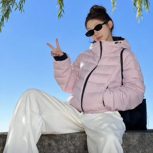2025年冬季新款拼接紫粉色韩系排骨羽绒棉服百搭小个子巨好看外套