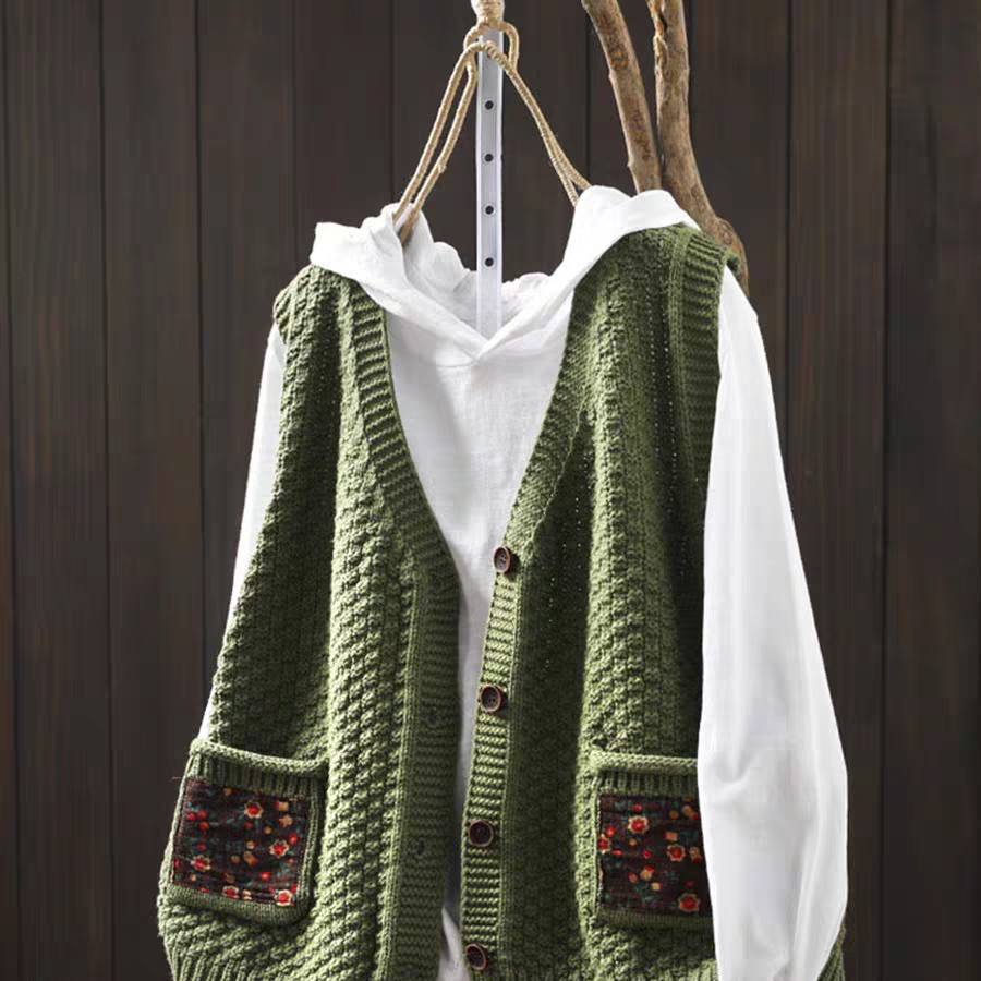 马夹坎肩别致叠穿小马甲2025秋季新宽松V领贴布口袋外穿上衣