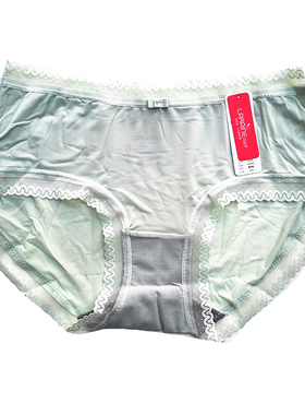 laraine/花仙子正品21229中腰平脚清新纯色冰丝速干蕾丝边女内裤