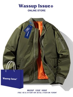 ISSUE美式 宽松工装 飞行员夹克男款 复古男士 外套男 春秋美式 WASSUP