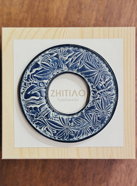 纸条手作 手工牛皮竹刀锷 竹剑刀锷 剑道刀镡TSUBA 般若浮生 雾蜡