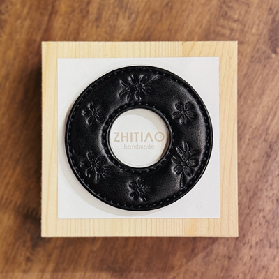 纸条手作 手工牛皮竹刀锷 竹剑刀锷 剑道刀镡TSUBA 灿烂芳华