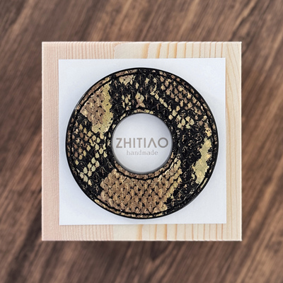 纸条手作 手工蛇皮竹刀锷 竹剑刀锷 剑道刀镡TSUBA