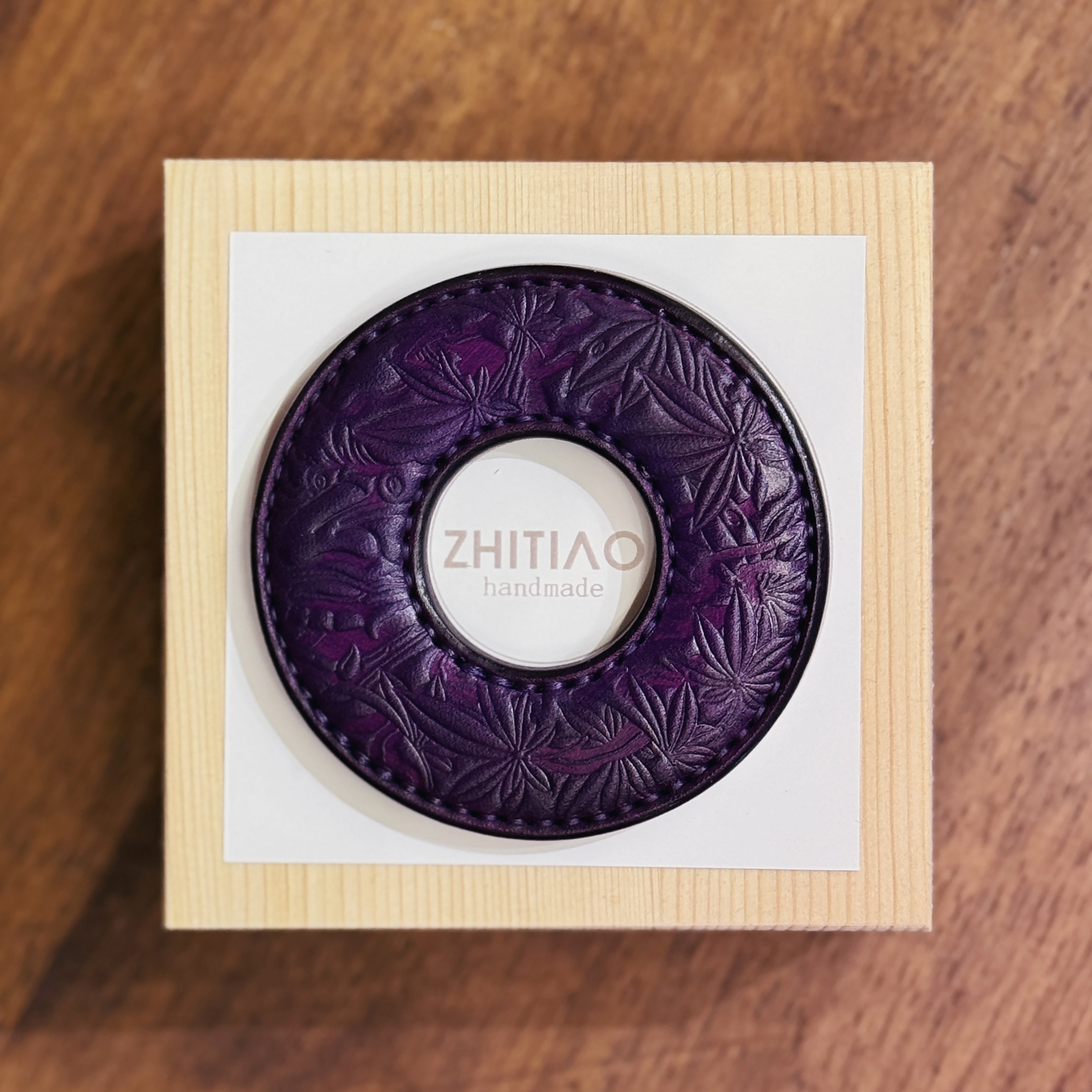 纸条手作 手工牛皮竹刀锷 竹剑刀锷 剑道刀镡TSUBA 般若浮生