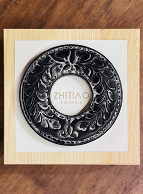 纸条手作 手工牛皮竹刀锷 竹剑刀锷 剑道刀镡TSUBA 隐秘之境 雾蜡