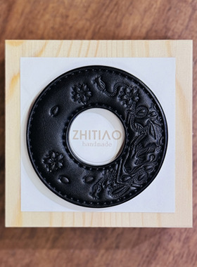 纸条手作 手工牛皮竹刀锷 竹剑刀锷 剑道刀镡TSUBA 御先稻荷