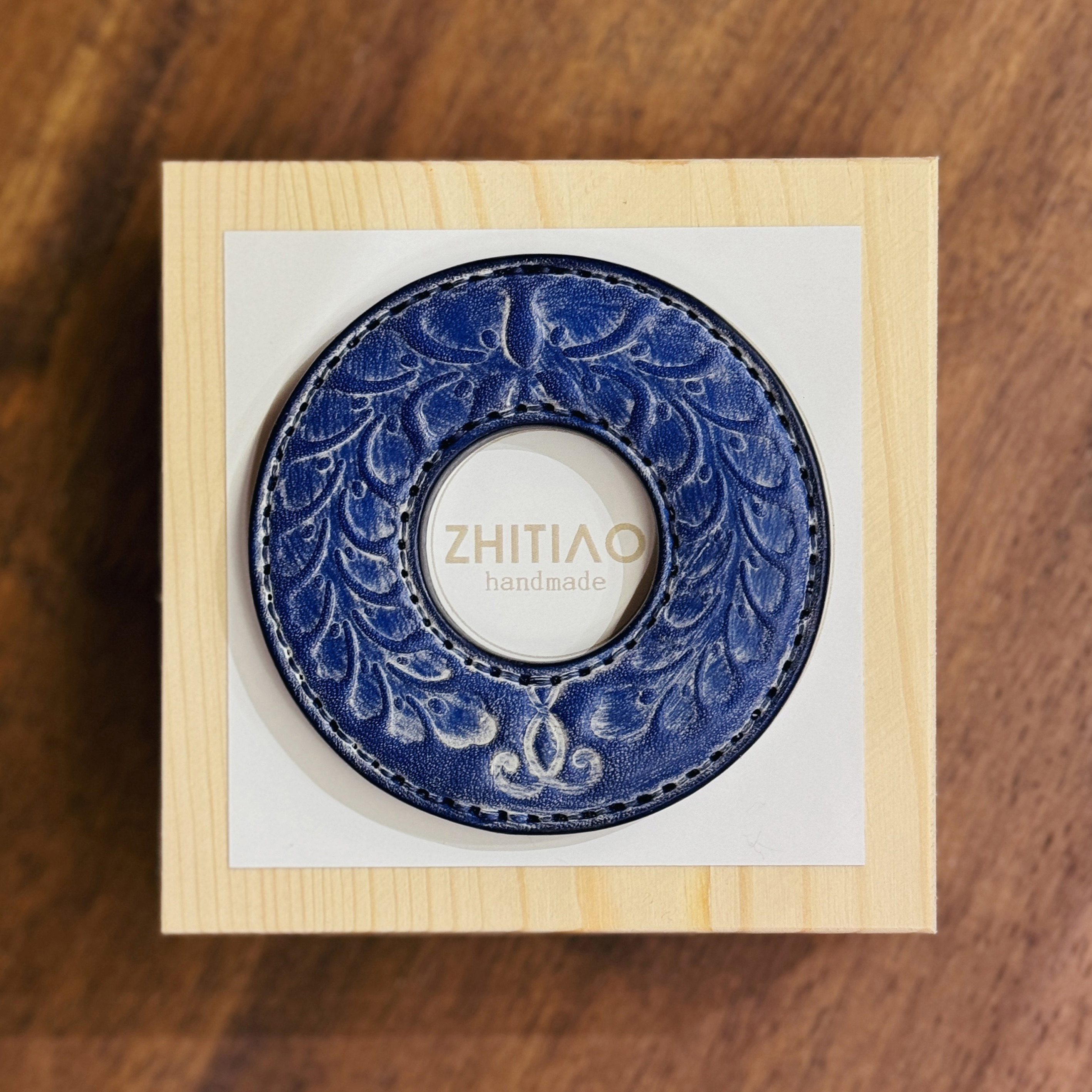 纸条手作 手工牛皮竹刀锷 竹剑刀锷 剑道刀镡TSUBA 隐秘之境 雾蜡
