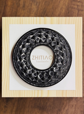 纸条手作 手工牛皮竹刀锷 竹剑刀锷 剑道刀镡TSUBA 超维弦切 雾蜡