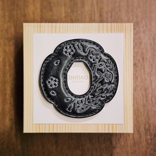 纸条手作 手工牛皮木刀锷 木刀刀锷 剑道刀镡TSUBA 御先稻荷 雾蜡