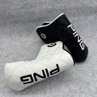 新款高尔夫球杆套一字推杆头套PU材质磁性闭合高品质L型杆保护套