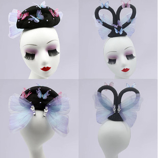 古典舞蹈蝶香》蝶舞花间如梦令蝶香头饰艺考演出舞台表演蝴蝶发饰