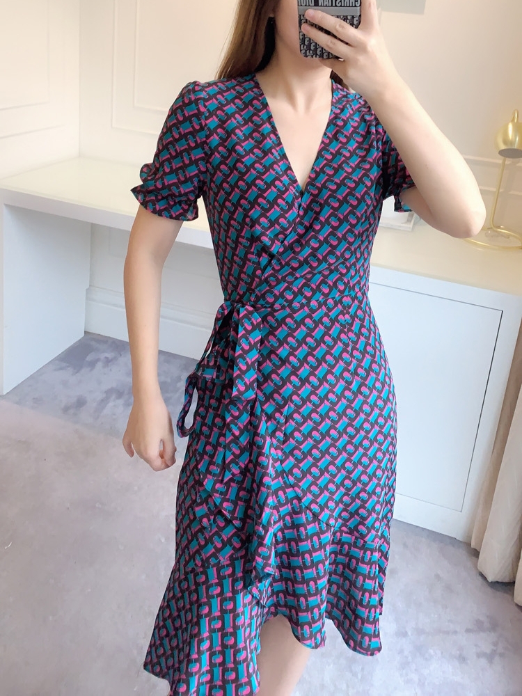 真丝连衣裙一片式裹身裙气质奢华桑蚕丝女裙