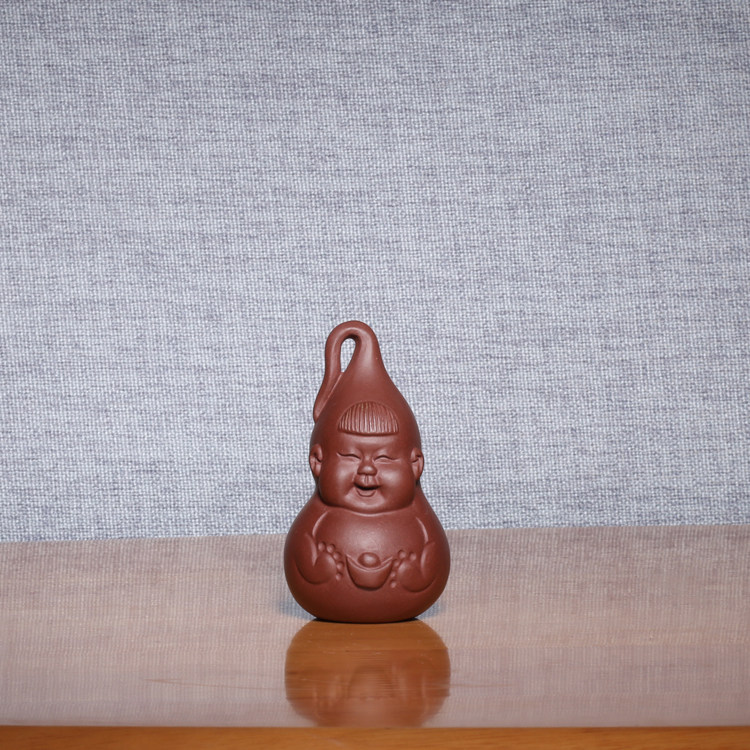 宜兴紫砂茶宠手工福禄可养招财家居摆件茶玩茶桌茶台装饰茶具配件 - 实物图