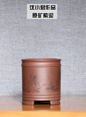 紫砂古典原矿绿植紫泥宜兴紫砂