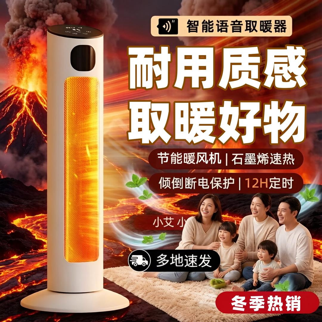 新款石墨烯速热省电暖风机第一名