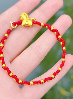 马年转云珠如意手编红绳新中式