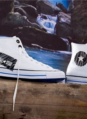 CONVERSE匡威印章LOGO撞色拼接男女款高帮帆布鞋171964C