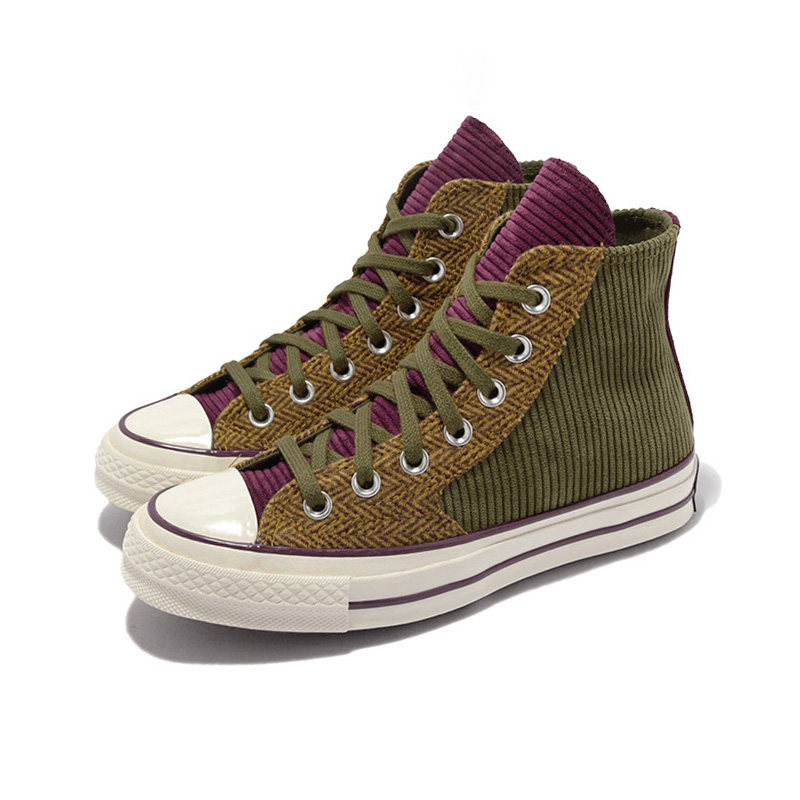 converse匡威1970s灯芯绒墨绿拼接男女款高帮帆布鞋172494c