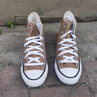 CONVERSE匡威All Star男女高帮帆布鞋牛奶太妃糖棕色A06560C