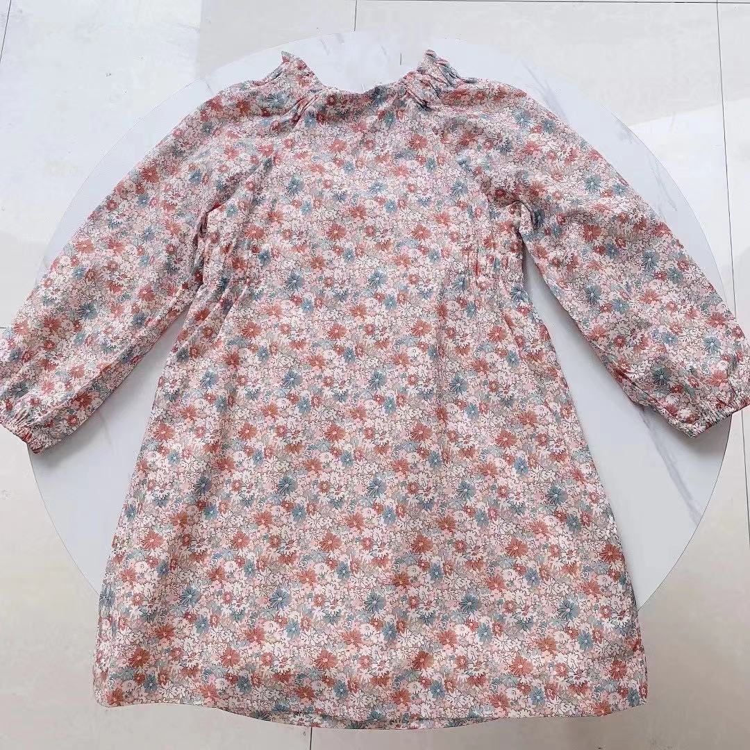 英国童装欧美女童连衣裙儿童碎花